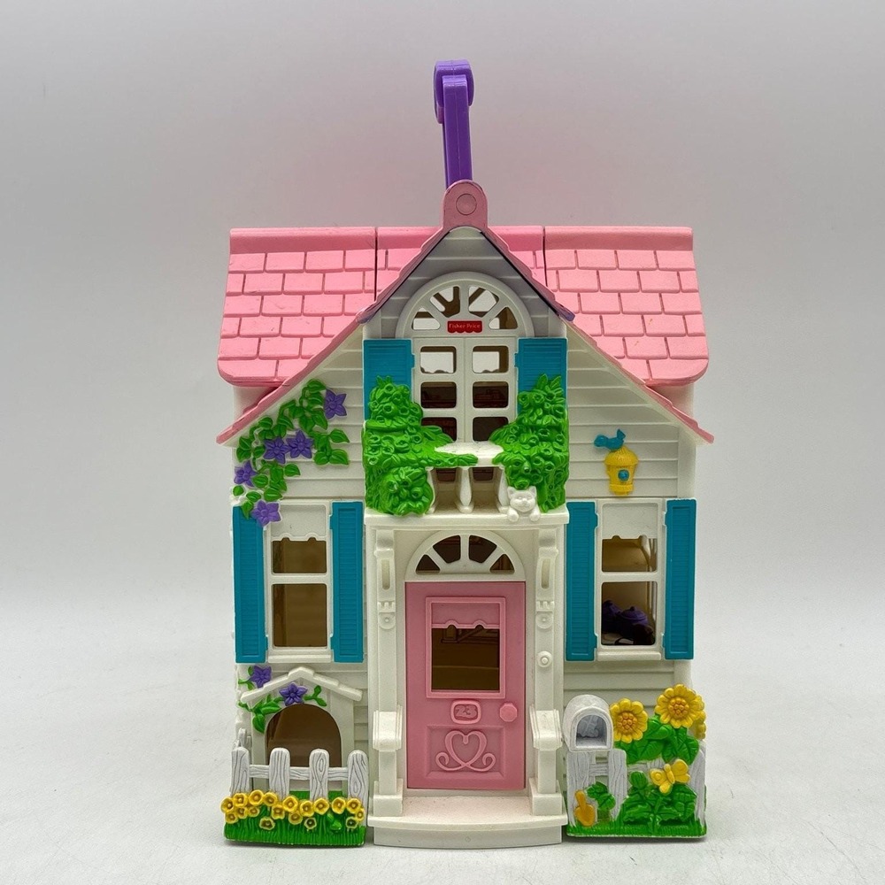 Vtg Fisher Price Sweet Streets Country Cottage Dollhouse Loving Family 2000 2004